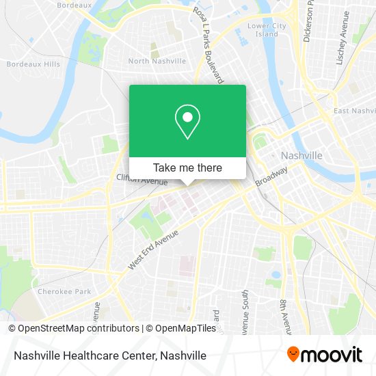 Mapa de Nashville Healthcare Center