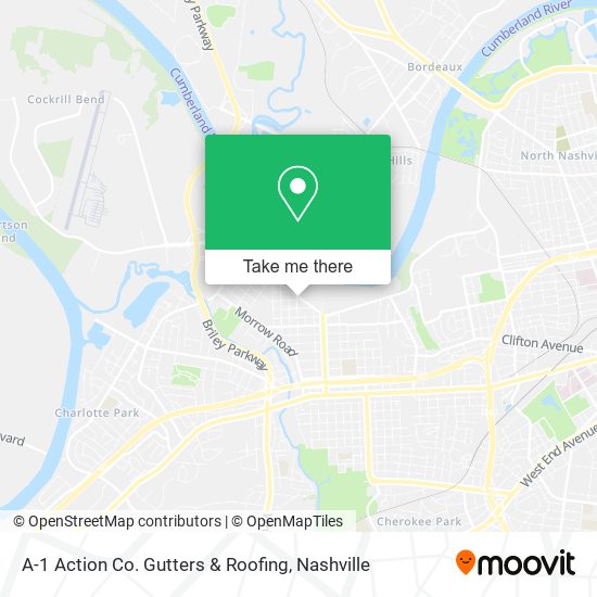 A-1 Action Co. Gutters & Roofing map