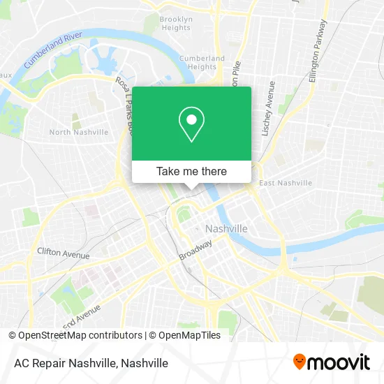 AC Repair Nashville map