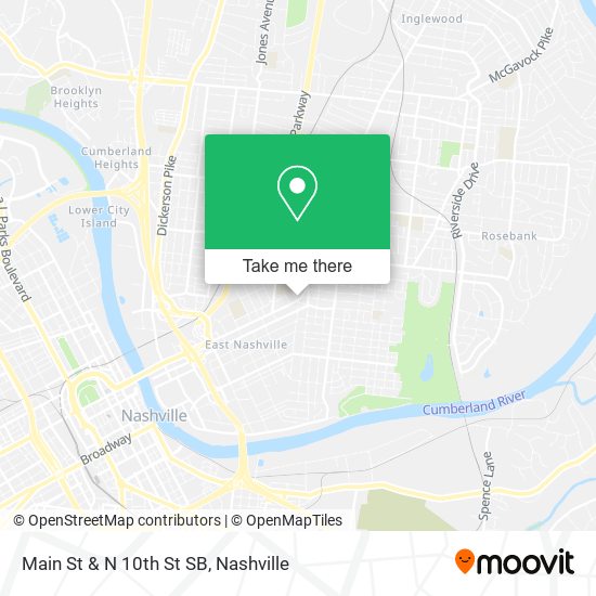 Main St & N 10th St SB map