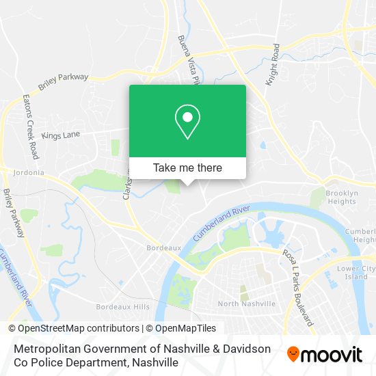 Metropolitan Government of Nashville & Davidson Co Police Department map