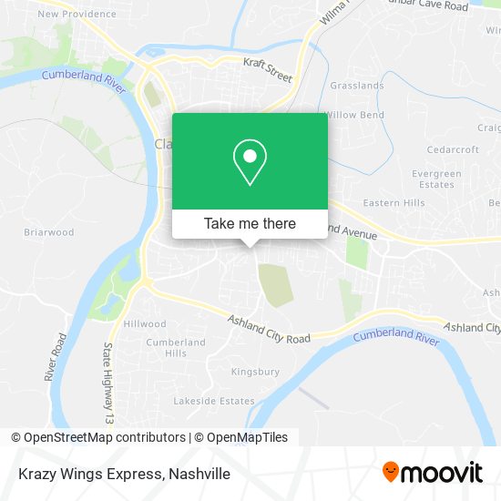 Krazy Wings Express map