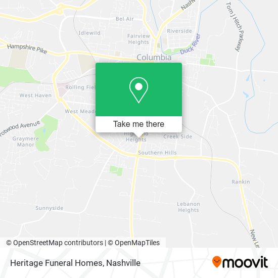Heritage Funeral Homes map