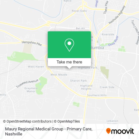 Maury Regional Medical Group - Primary Care map