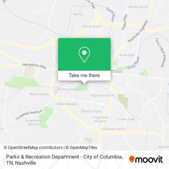 Parks & Recreation Department - City of Columbia, TN map