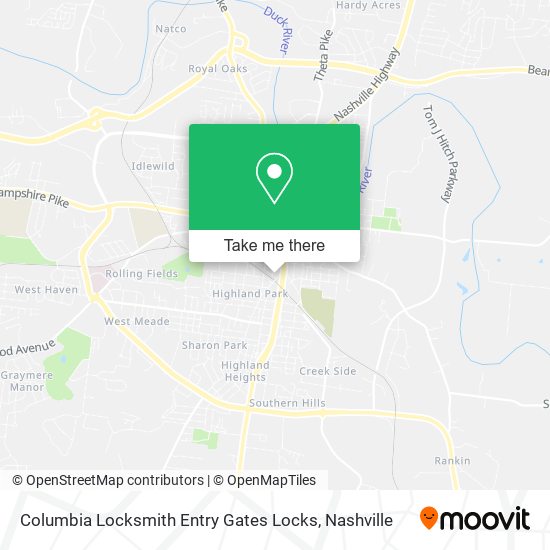 Mapa de Columbia Locksmith Entry Gates Locks