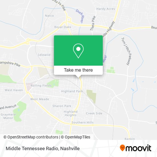 Middle Tennessee Radio map