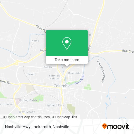 Mapa de Nashville Hwy Locksmith