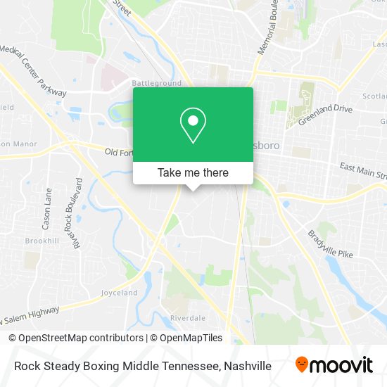 Mapa de Rock Steady Boxing Middle Tennessee