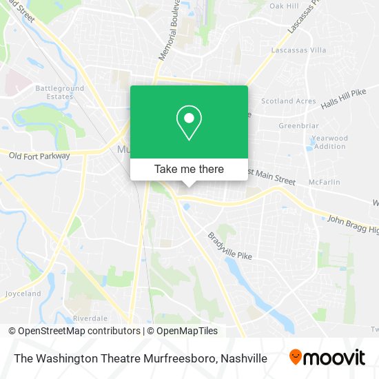 The Washington Theatre Murfreesboro map