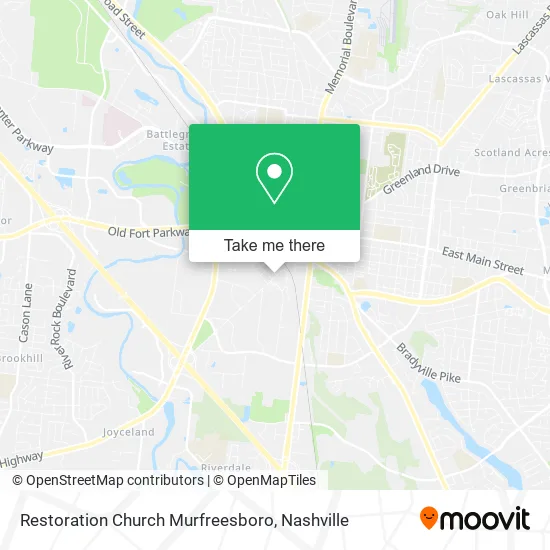 Restoration Church Murfreesboro map