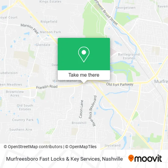 Murfreesboro Fast Locks & Key Services map