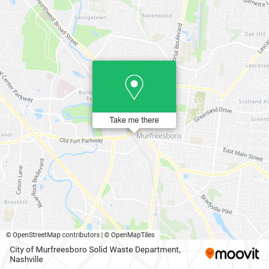 City of Murfreesboro Solid Waste Department map