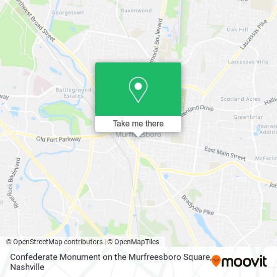 Confederate Monument on the Murfreesboro Square map