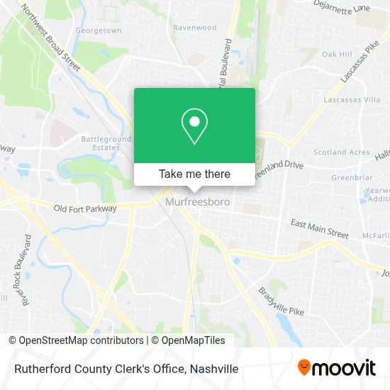 Rutherford County Clerk's Office map