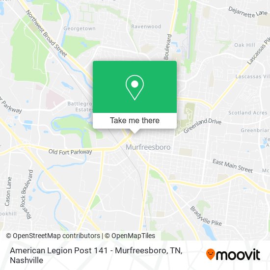 Mapa de American Legion Post 141 - Murfreesboro, TN