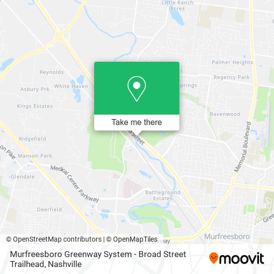 Murfreesboro Greenway System - Broad Street Trailhead map