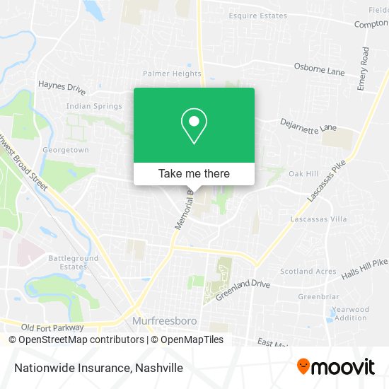 Mapa de Nationwide Insurance