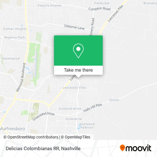 Delicias Colombianas RR map