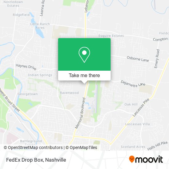 FedEx Drop Box map