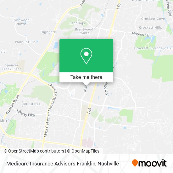 Medicare Insurance Advisors Franklin map