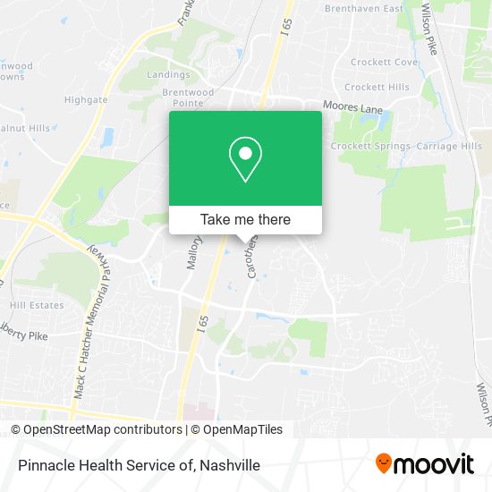 Pinnacle Health Service of map