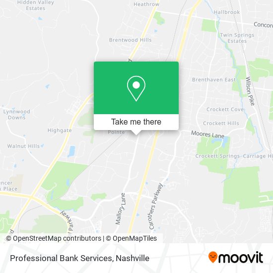 Professional Bank Services map