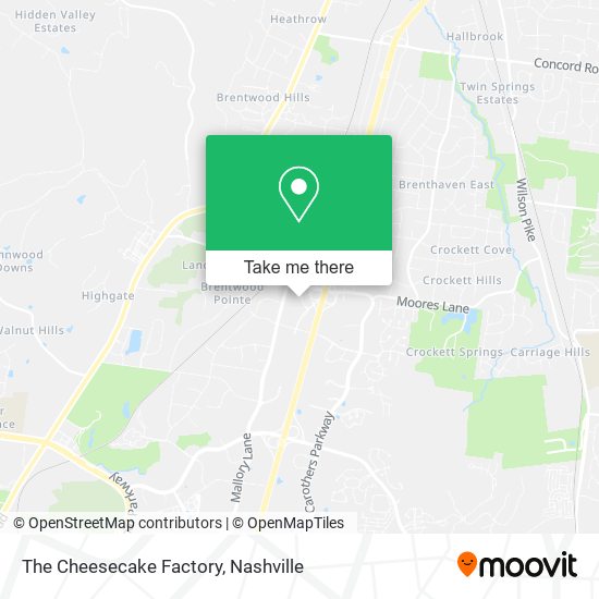 The Cheesecake Factory map