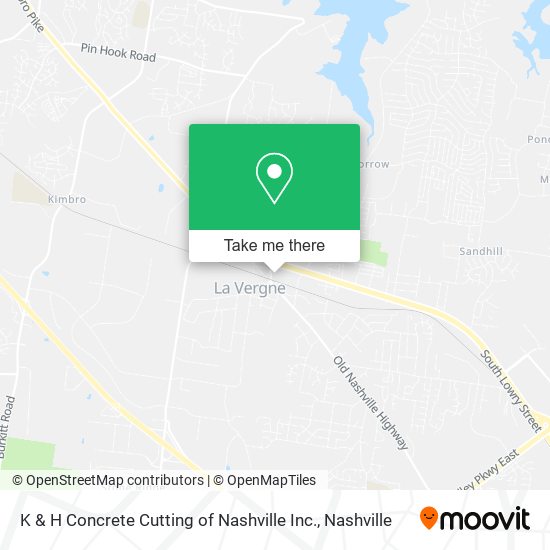 Mapa de K & H Concrete Cutting of Nashville Inc.