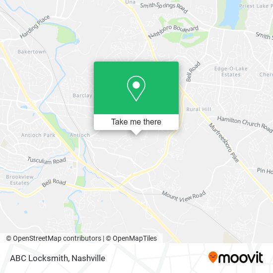 Mapa de ABC Locksmith