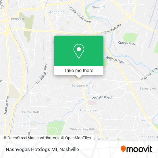 Nashvegas Hotdogs Mt map