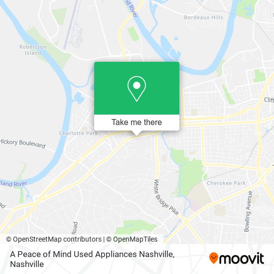 A Peace of Mind Used Appliances Nashville map
