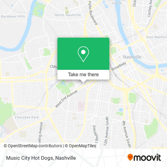 Mapa de Music City Hot Dogs