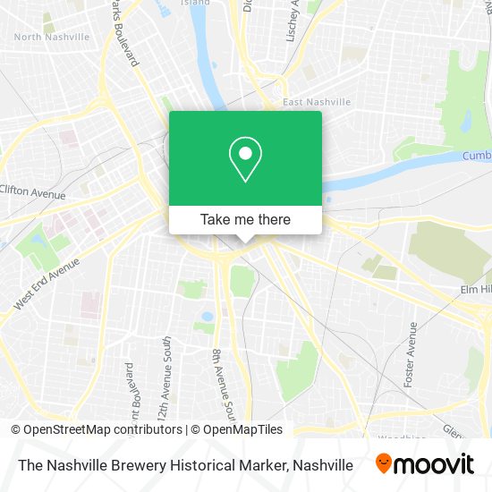Mapa de The Nashville Brewery Historical Marker