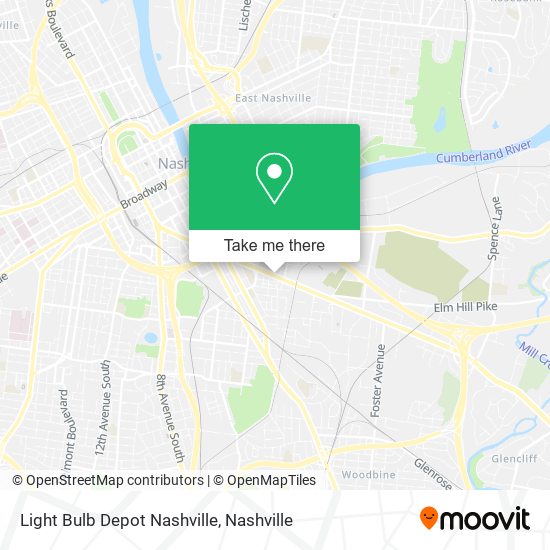 Light Bulb Depot Nashville map