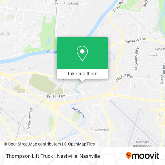 Thompson Lift Truck - Nashville map