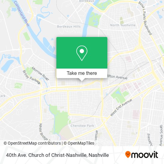 Mapa de 40th Ave. Church of Christ-Nashville