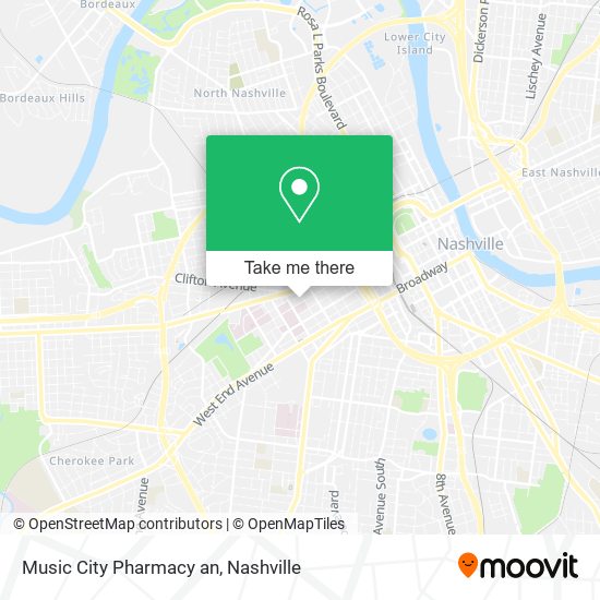 Mapa de Music City Pharmacy an