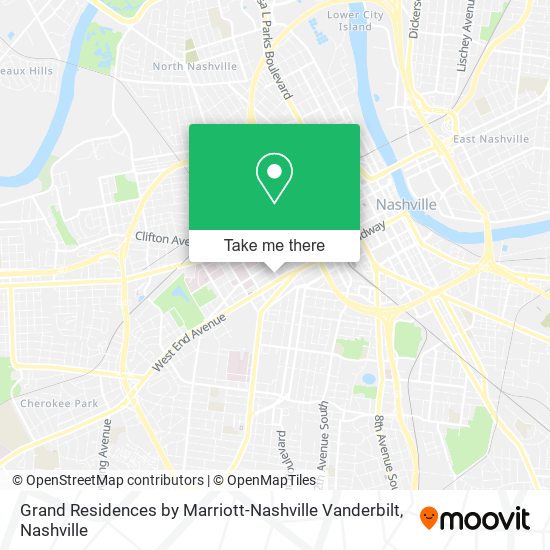 Mapa de Grand Residences by Marriott-Nashville Vanderbilt