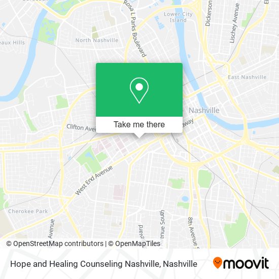 Hope and Healing Counseling Nashville map