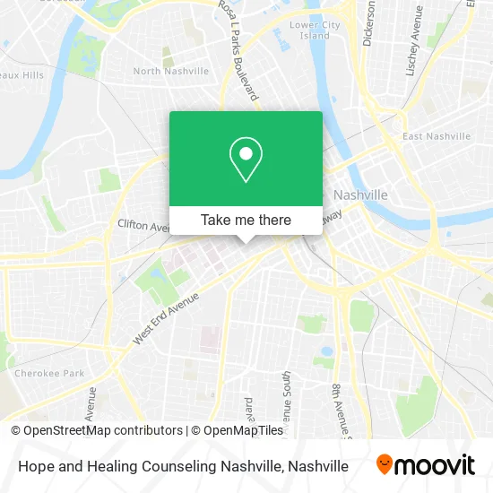 Hope and Healing Counseling Nashville map