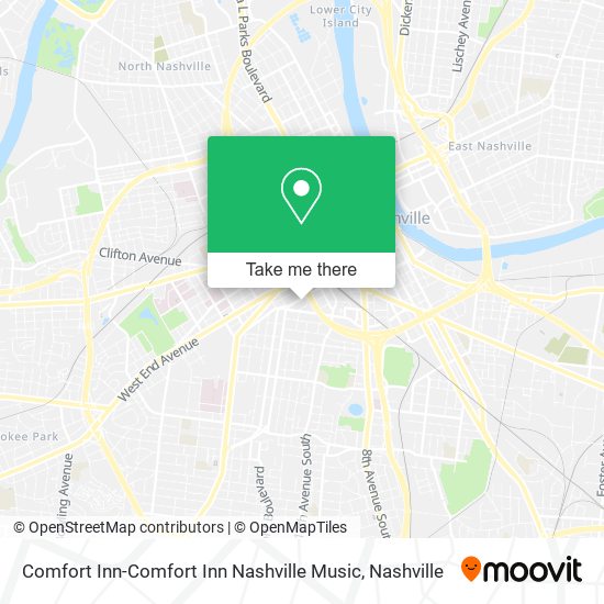 Mapa de Comfort Inn-Comfort Inn Nashville Music