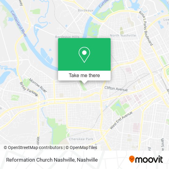 Reformation Church Nashville map