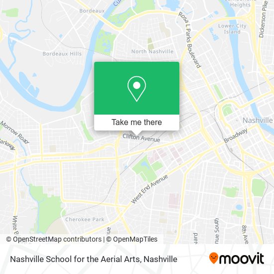 Nashville School for the Aerial Arts map