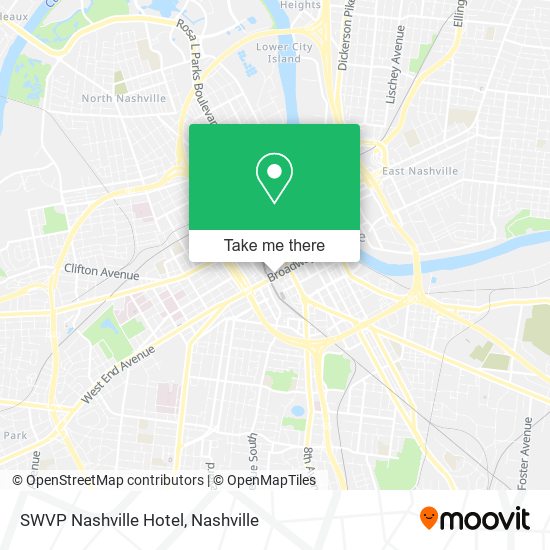 Mapa de SWVP Nashville Hotel