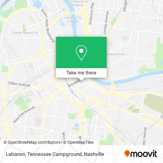 Lebanon, Tennessee Campground map