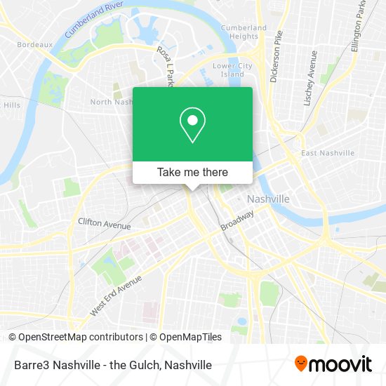 Barre3 Nashville - the Gulch map