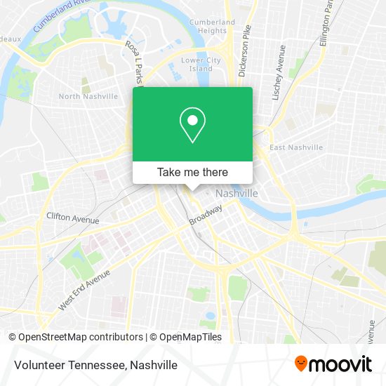 Mapa de Volunteer Tennessee