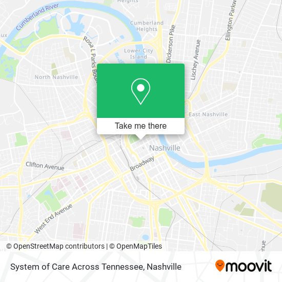 Mapa de System of Care Across Tennessee