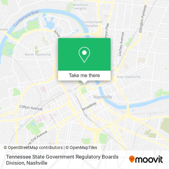 Tennessee State Government Regulatory Boards Division map